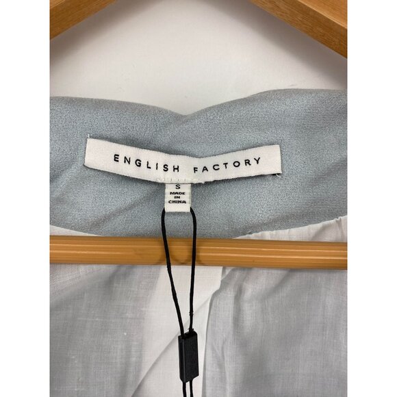 English Factory Light Blue Scalloped Blazer Jacket S - Picture 4 of 6